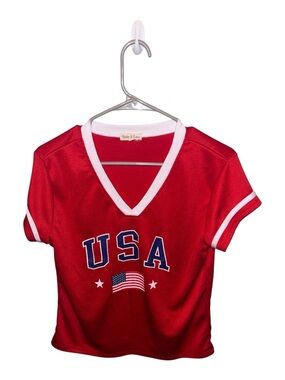 Red USA Graphic Short Sleeve Tee by Ruby & Lace
